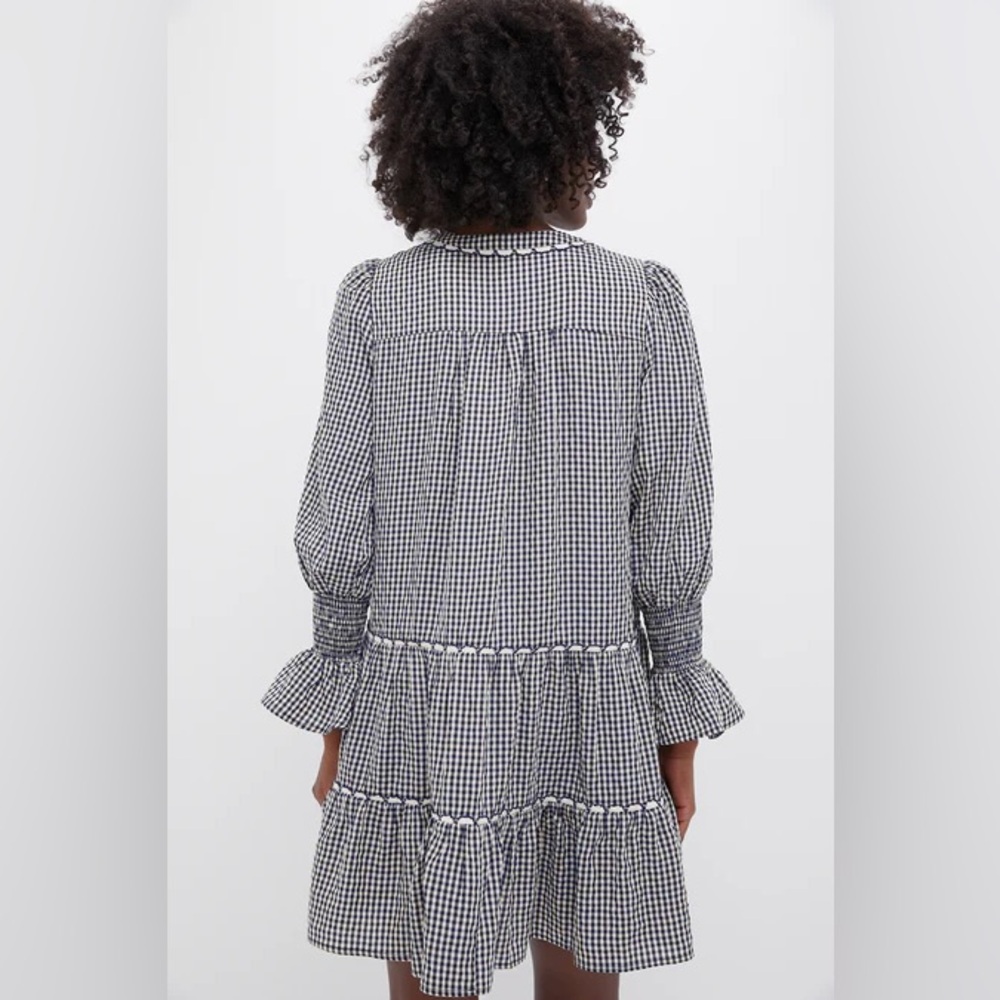 NWT Tuckernuck POMANDER PLACE‎ Navy Gingham Kenzo Dress - Picture 3 of 6